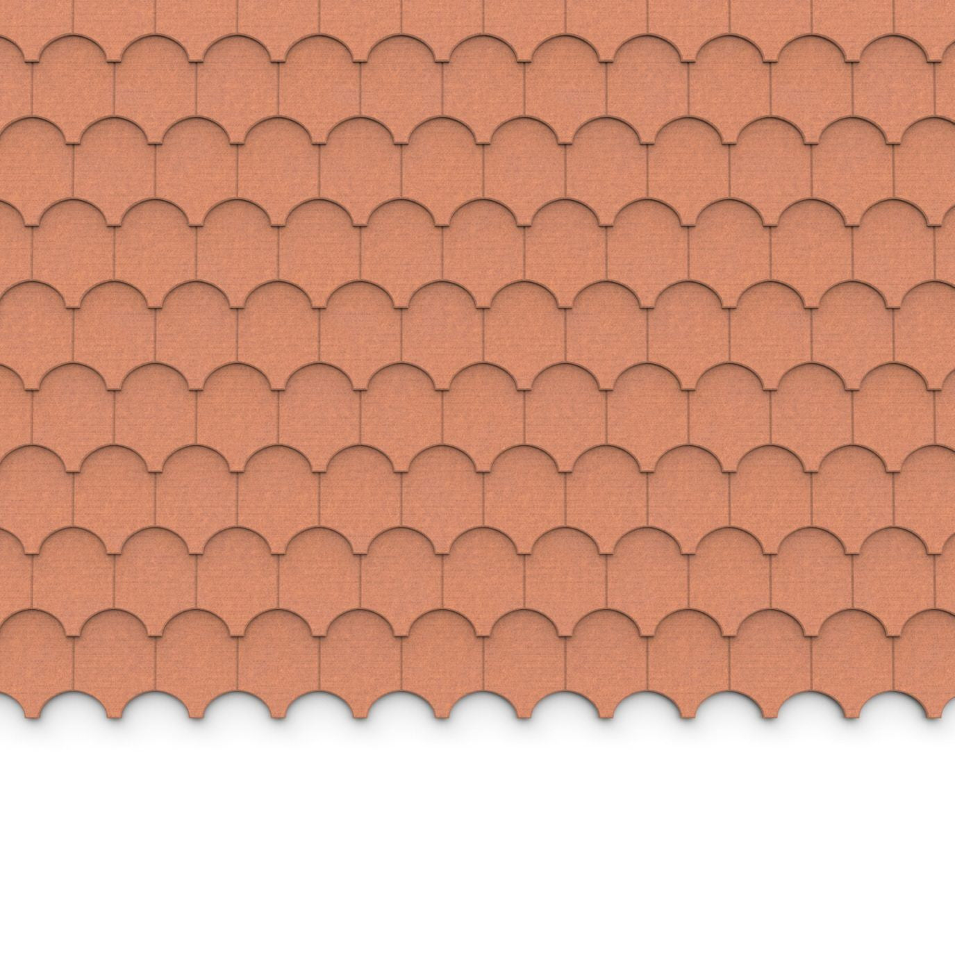 100% Recycled PET Felt ''Half Cove'' Acoustic Wall Shingle Cinnamon | Plastock