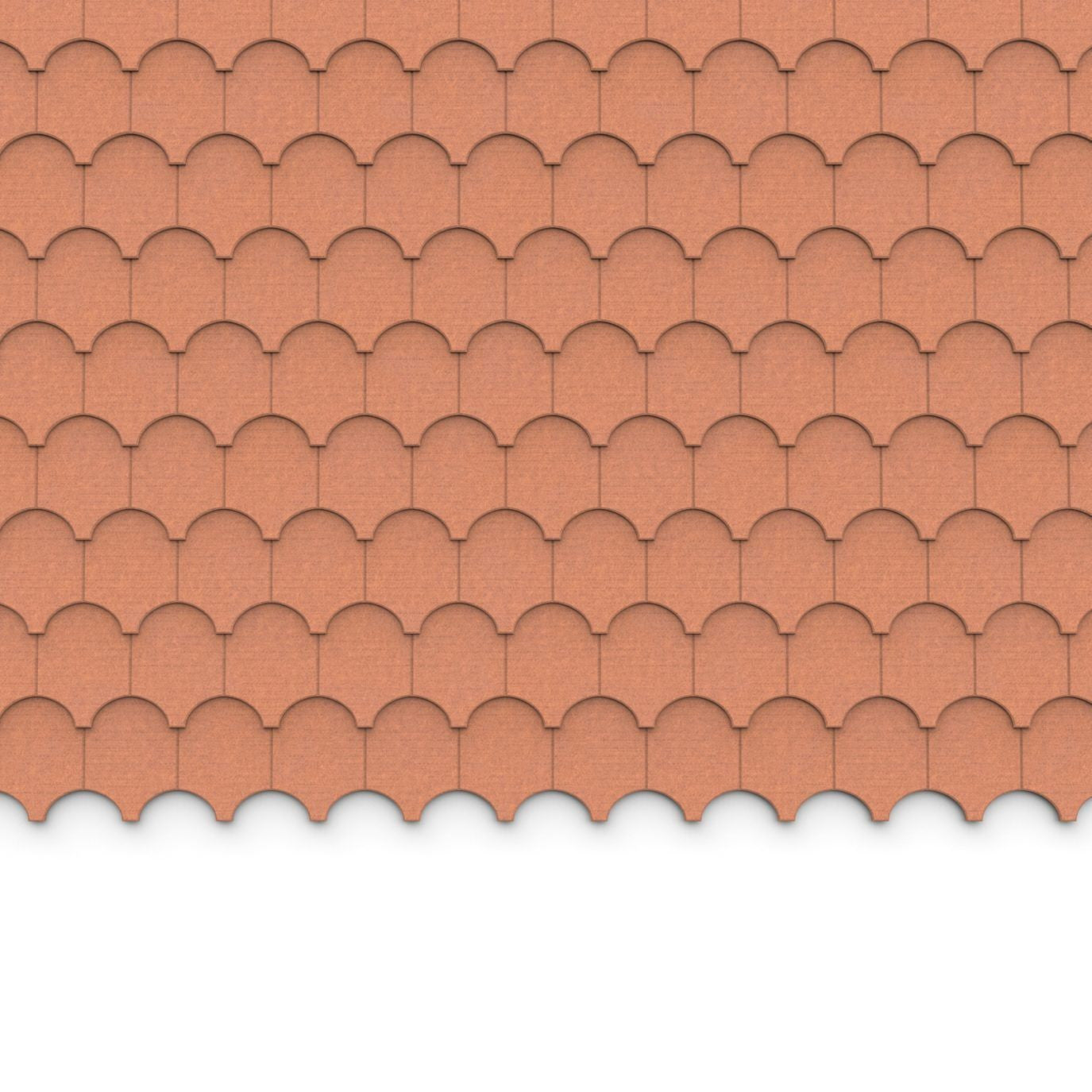 100% Recycled PET Felt ''Half Cove'' Acoustic Wall Shingle Cinnamon | Plastock