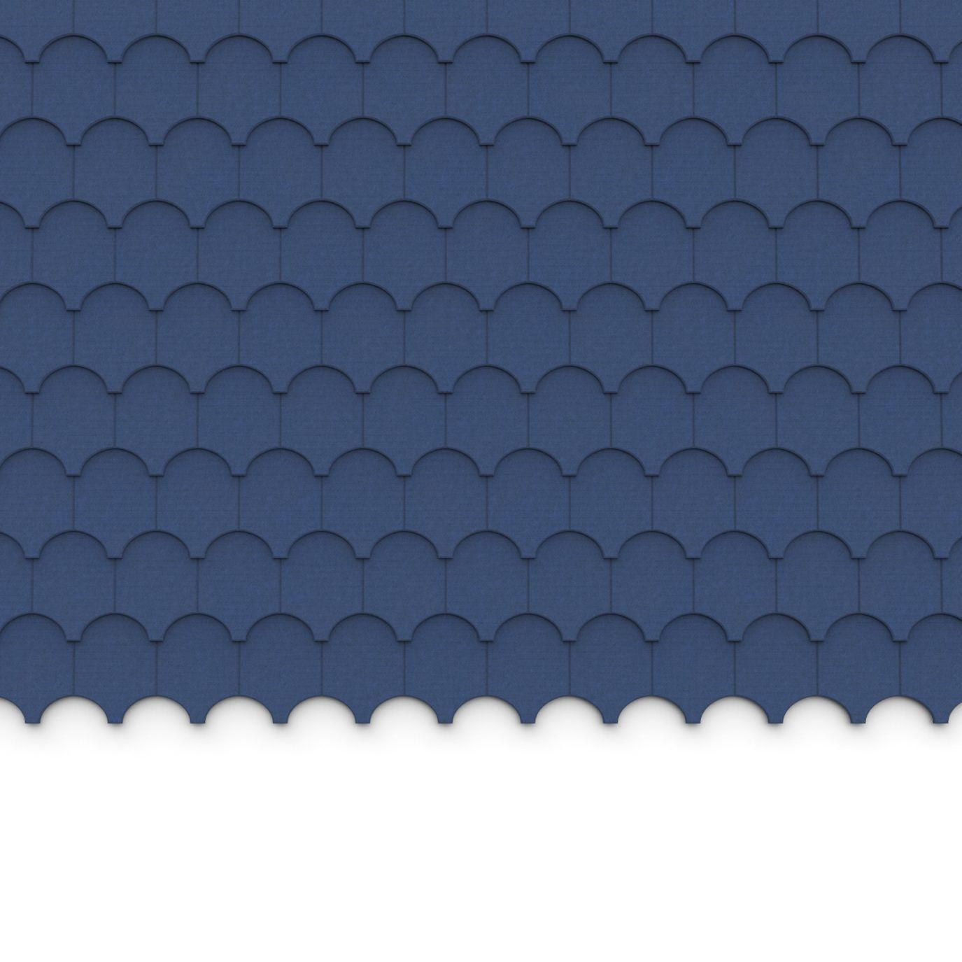 100% Recycled PET Felt ''Half Cove'' Acoustic Wall Shingle Cobalt | Plastock