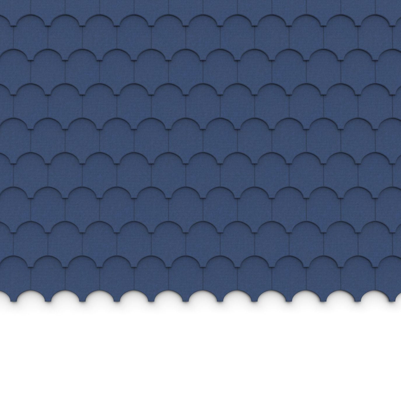 100% Recycled PET Felt ''Half Cove'' Acoustic Wall Shingle Cobalt | Plastock