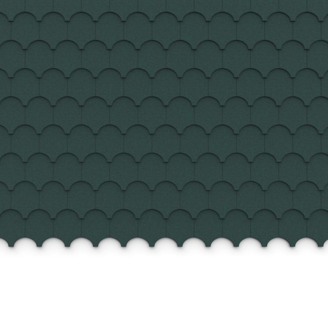 100% Recycled PET Felt ''Half Cove'' Acoustic Wall Shingle Dark Green | Plastock