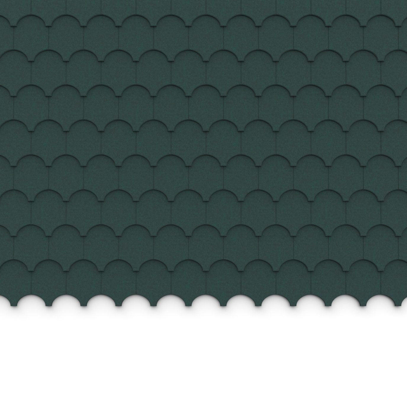 100% Recycled PET Felt ''Half Cove'' Acoustic Wall Shingle Dark Green | Plastock