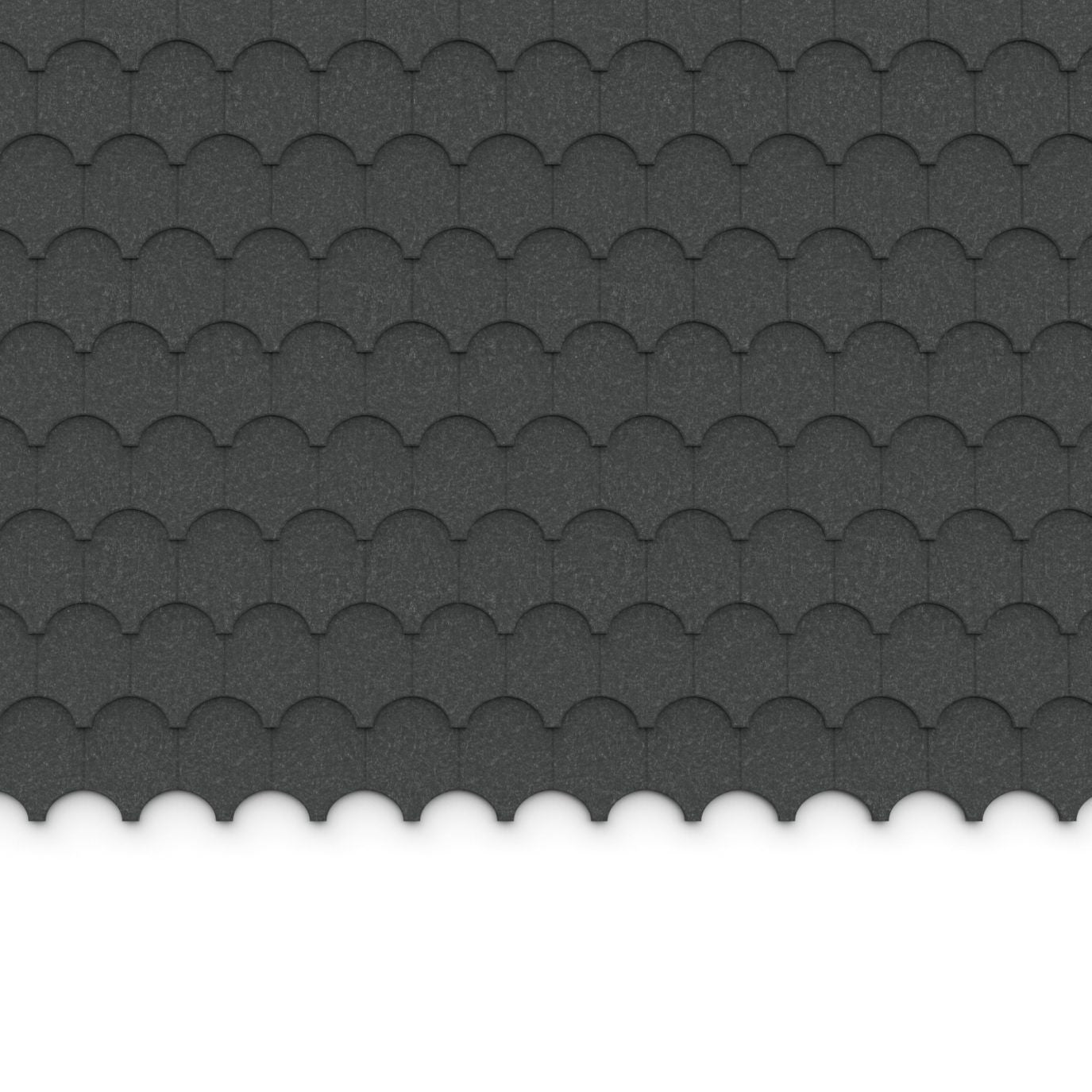 100% Recycled PET Felt ''Half Cove'' Acoustic Wall Shingle Dark Grey | Plastock