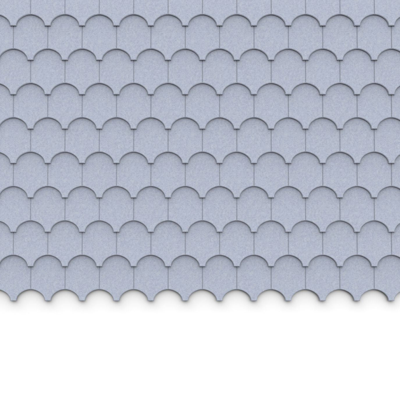 100% Recycled PET Felt ''Half Cove'' Acoustic Wall Shingle Frost | Plastock
