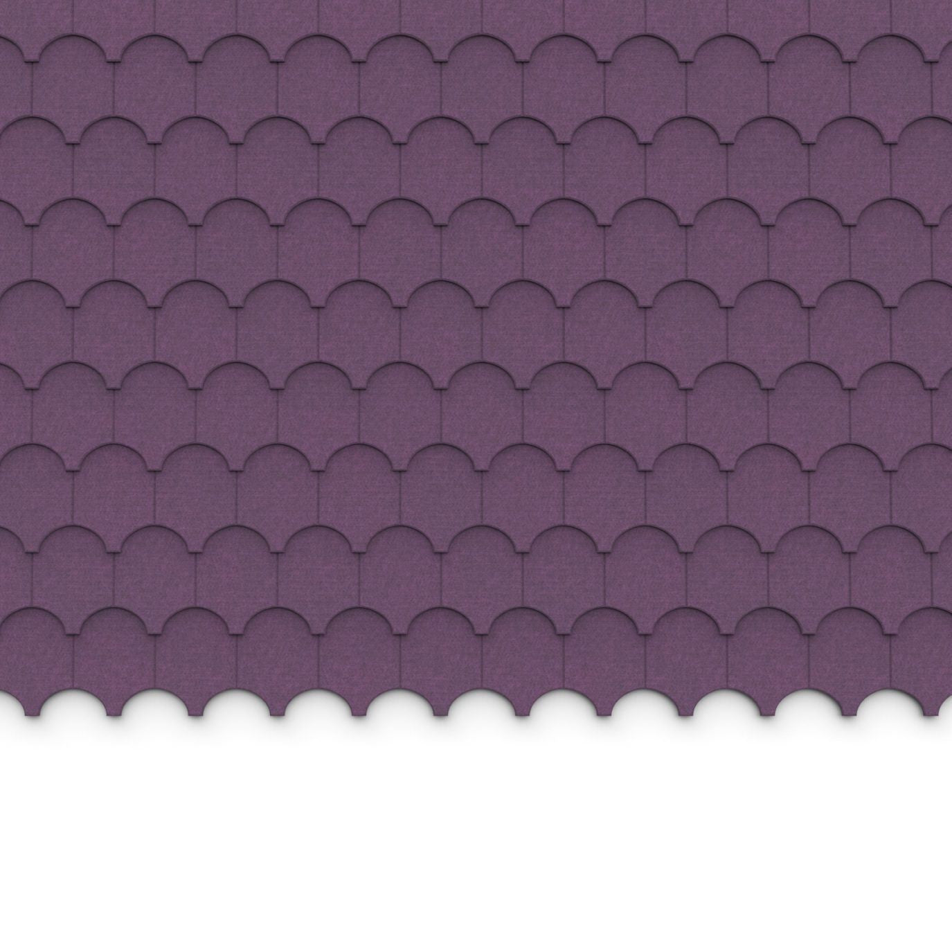 100% Recycled PET Felt ''Half Cove'' Acoustic Wall Shingle Grape | Plastock