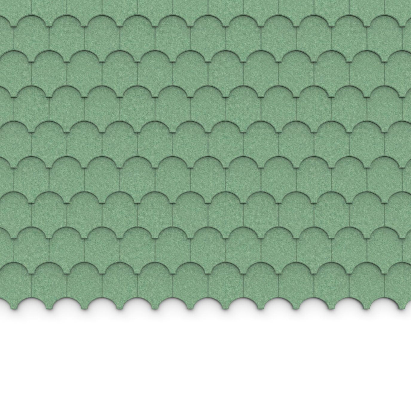 100% Recycled PET Felt ''Half Cove'' Acoustic Wall Shingle Green | Plastock