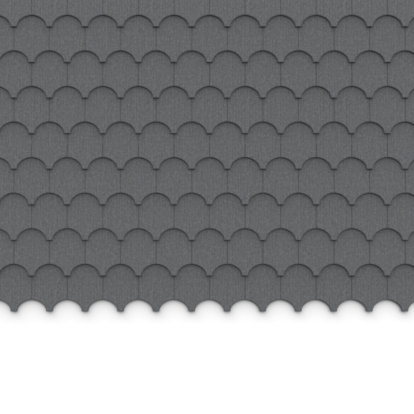 100% Recycled PET Felt ''Half Cove'' Acoustic Wall Shingle Grey | Plastock