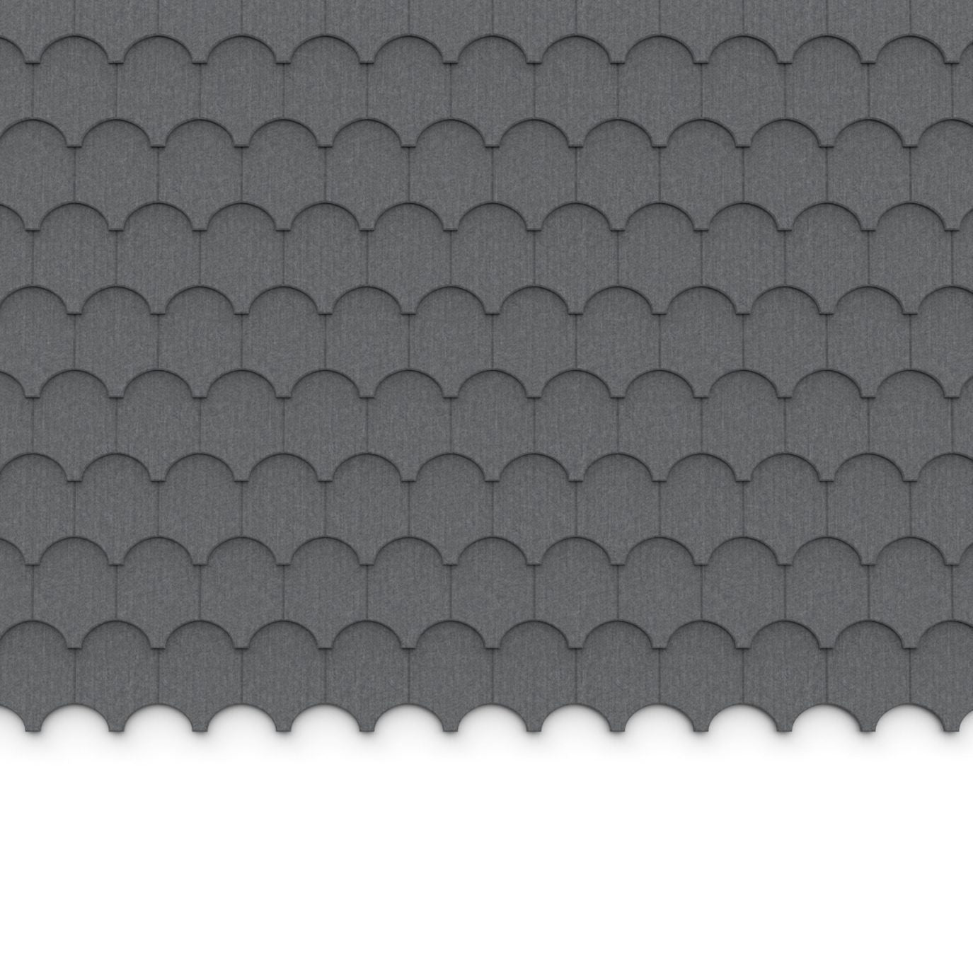 100% Recycled PET Felt ''Half Cove'' Acoustic Wall Shingle Grey | Plastock