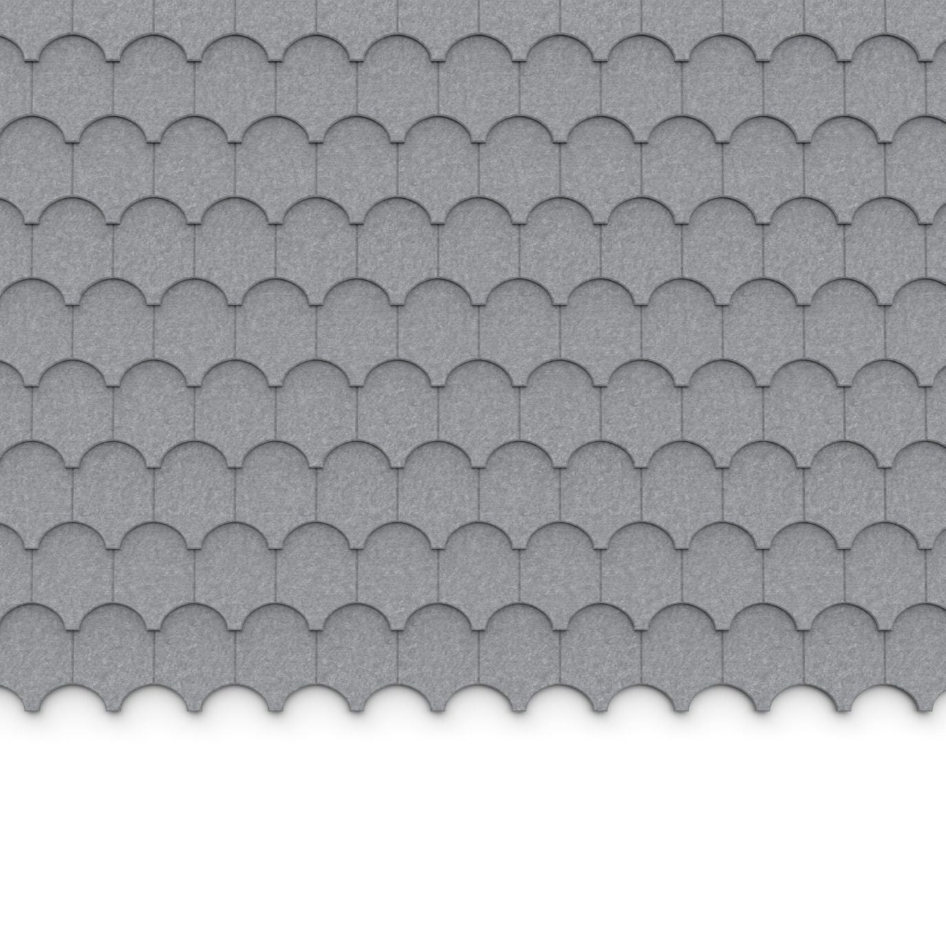 100% Recycled PET Felt ''Half Cove'' Acoustic Wall Shingle Light Grey | Plastock