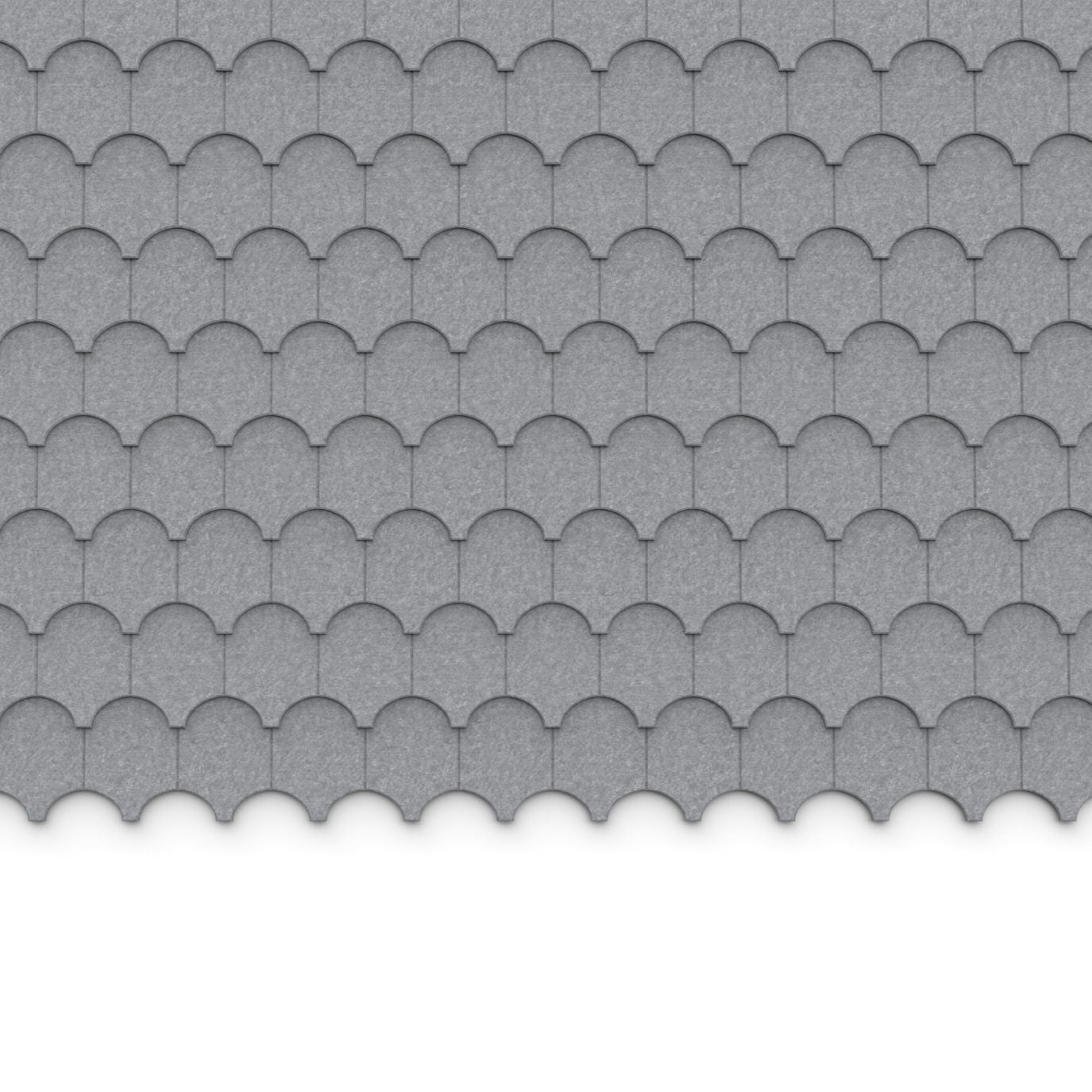 100% Recycled PET Felt ''Half Cove'' Acoustic Wall Shingle Light Grey | Plastock