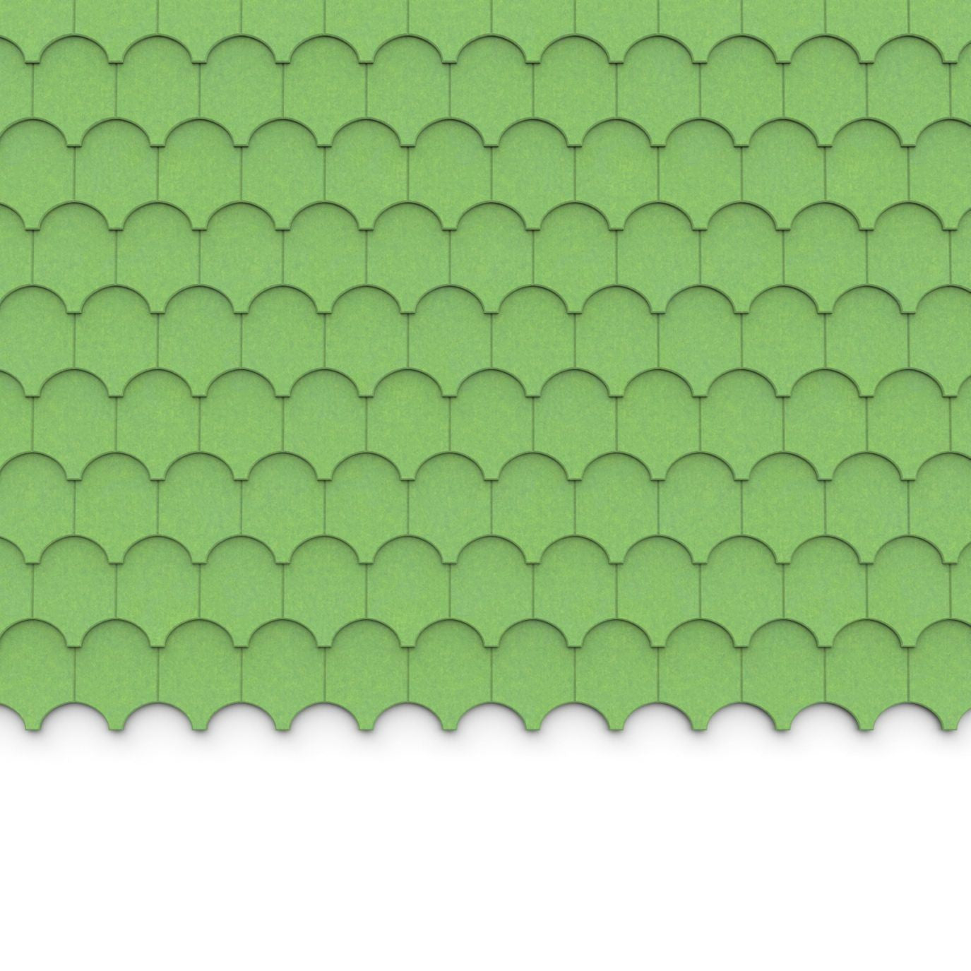 100% Recycled PET Felt ''Half Cove'' Acoustic Wall Shingle Lime | Plastock