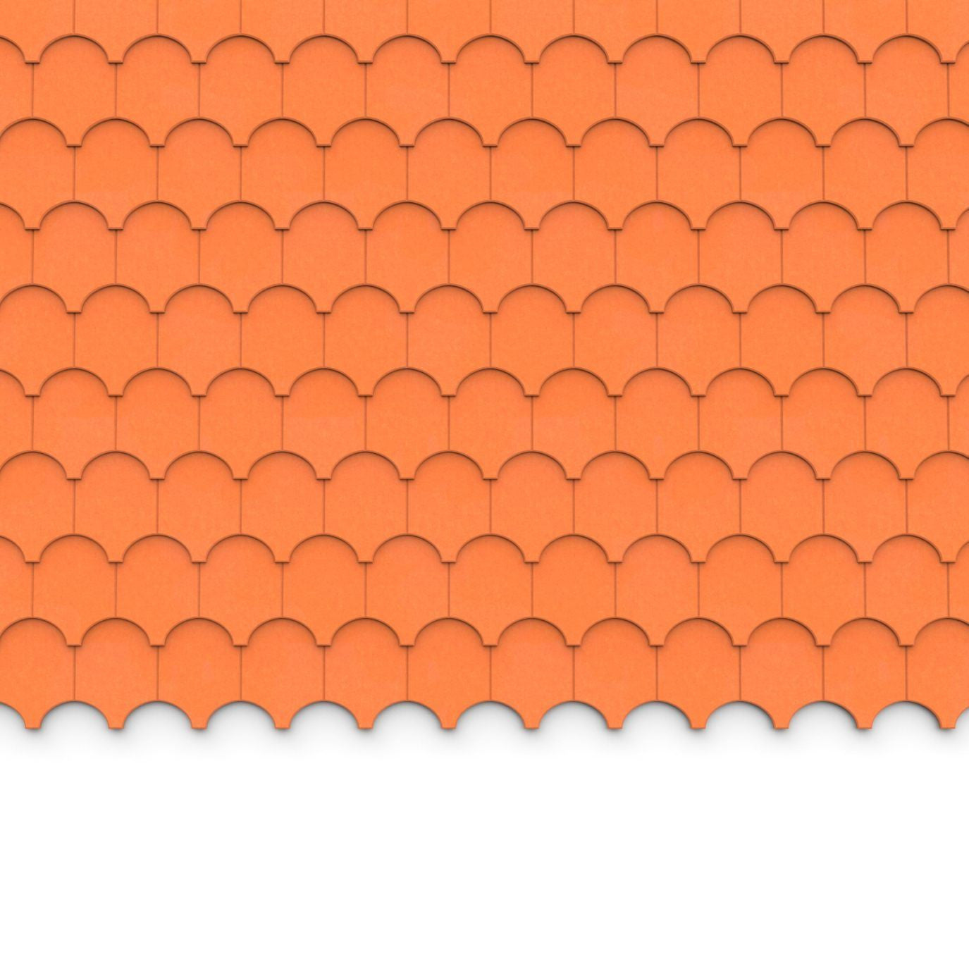 100% Recycled PET Felt ''Half Cove'' Acoustic Wall Shingle Orange | Plastock