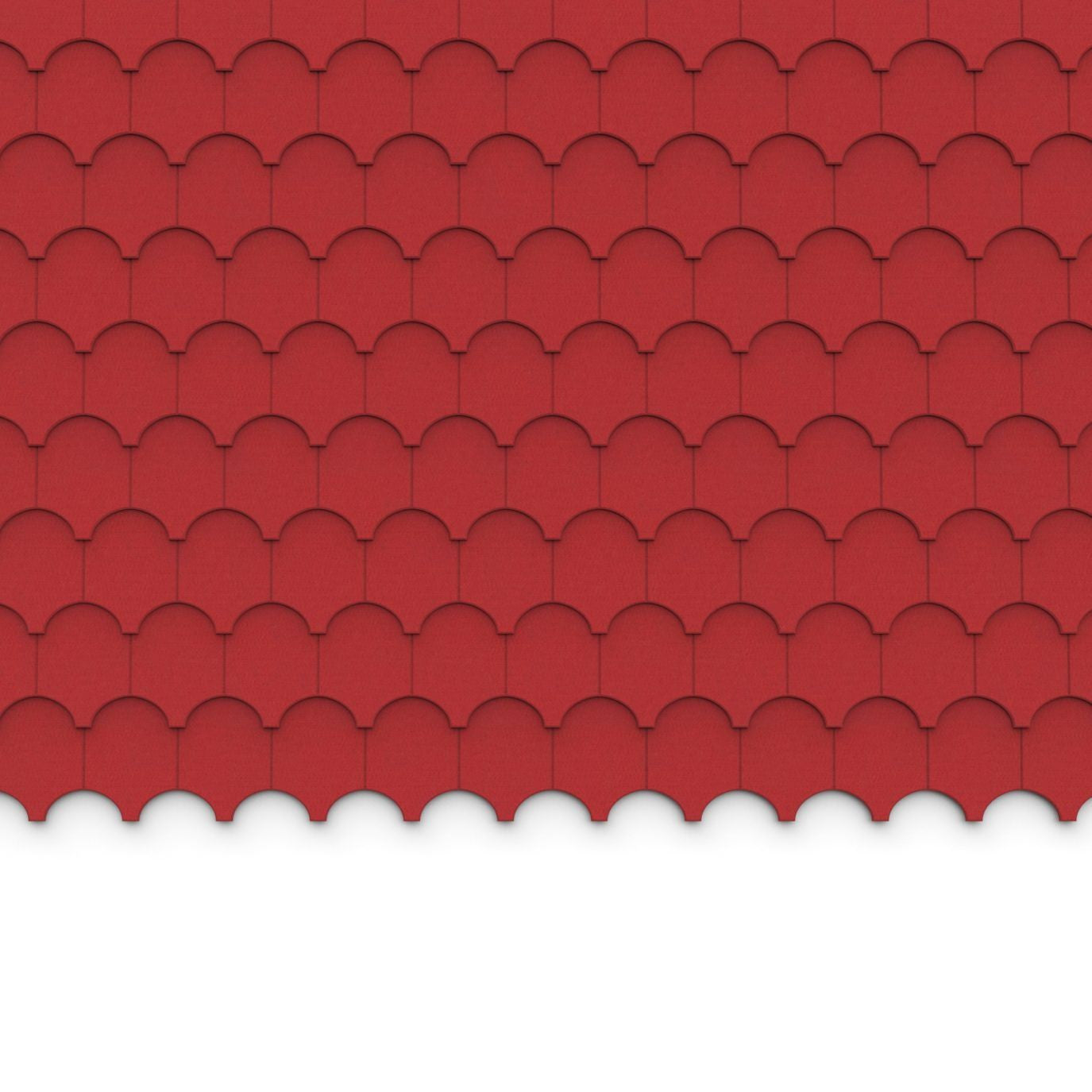 100% Recycled PET Felt ''Half Cove'' Acoustic Wall Shingle Red | Plastock