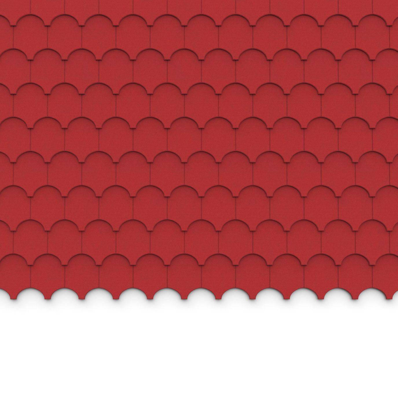 100% Recycled PET Felt ''Half Cove'' Acoustic Wall Shingle Red | Plastock