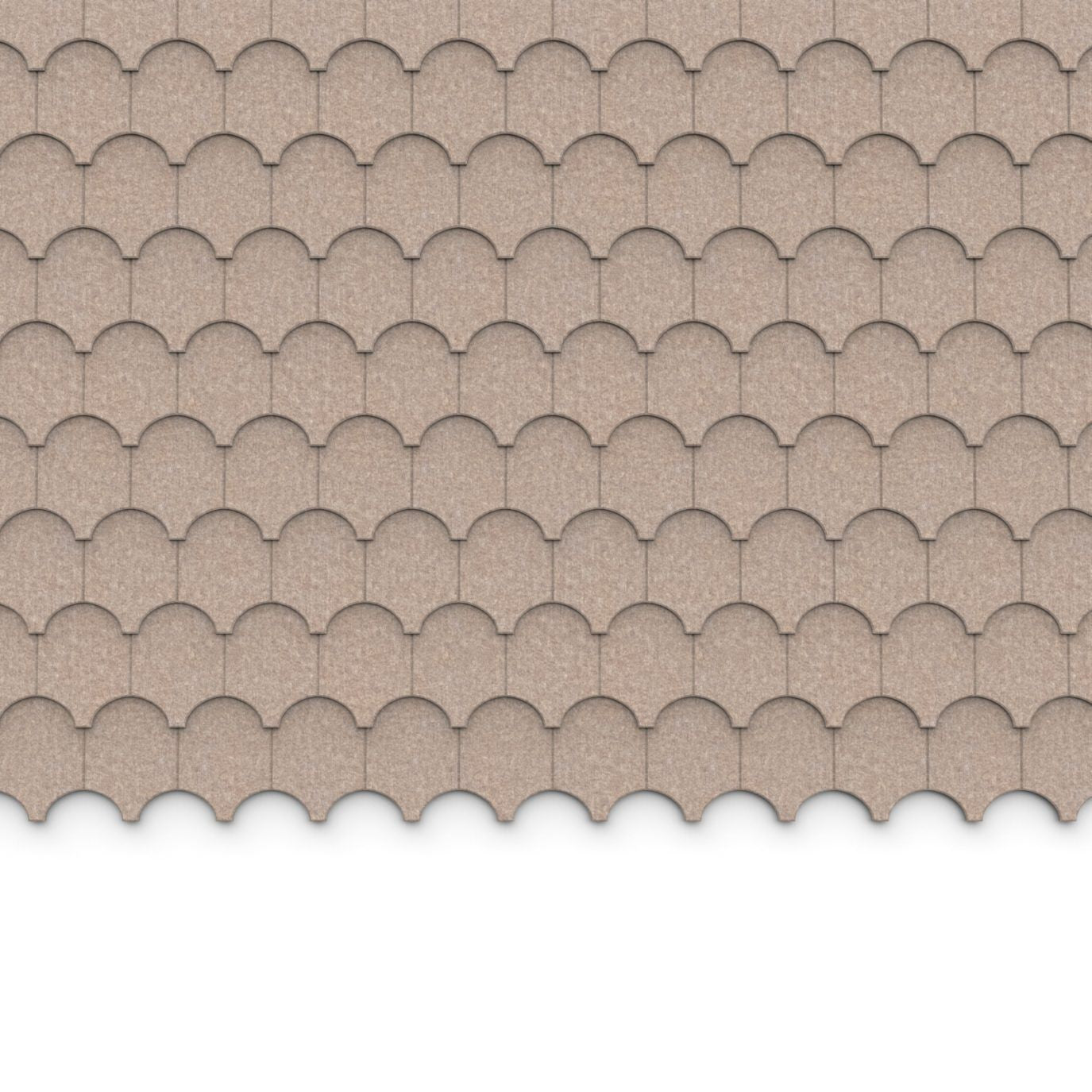 100% Recycled PET Felt ''Half Cove'' Acoustic Wall Shingle Sand | Plastock