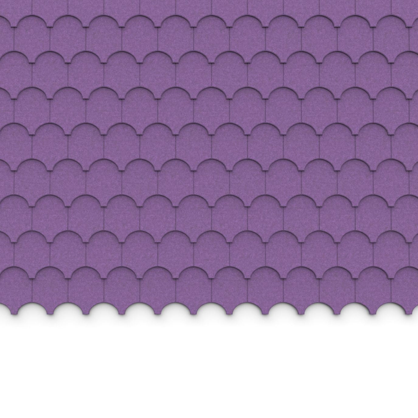 100% Recycled PET Felt ''Half Cove'' Acoustic Wall Shingle Violet | Plastock