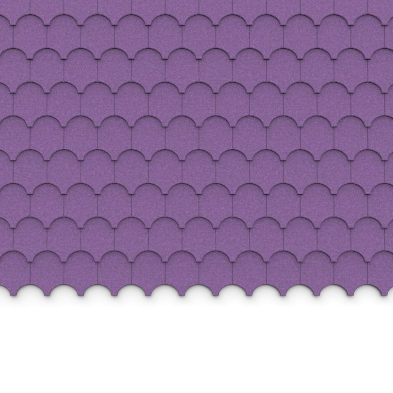 100% Recycled PET Felt ''Half Cove'' Acoustic Wall Shingle Violet | Plastock