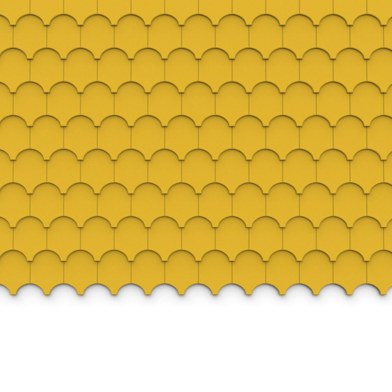 100% Recycled PET Felt ''Half Cove'' Acoustic Wall Shingle Yellow | Plastock