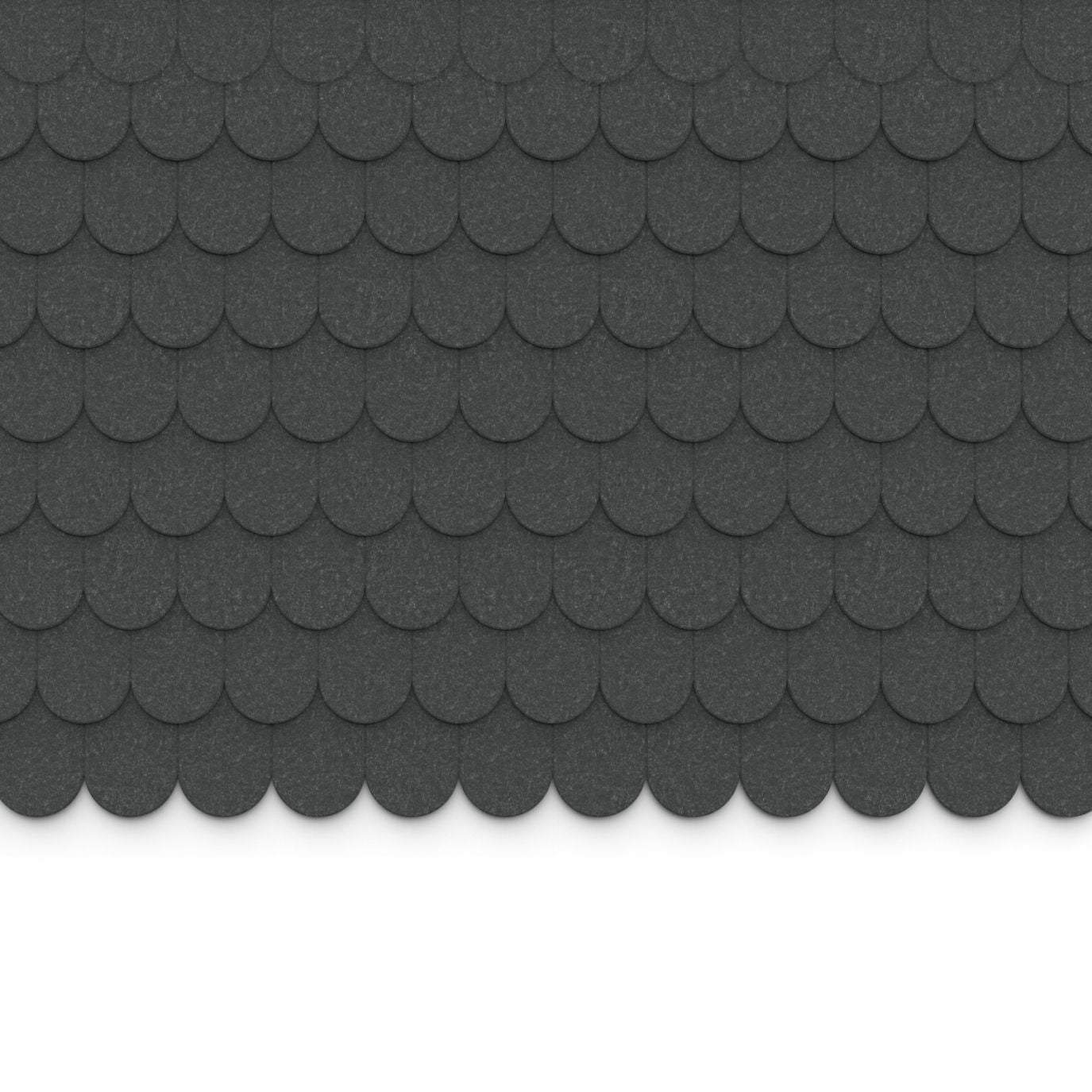 100% Recycled PET Felt ''Round'' Acoustic Wall Shingle Dark Grey | Plastock