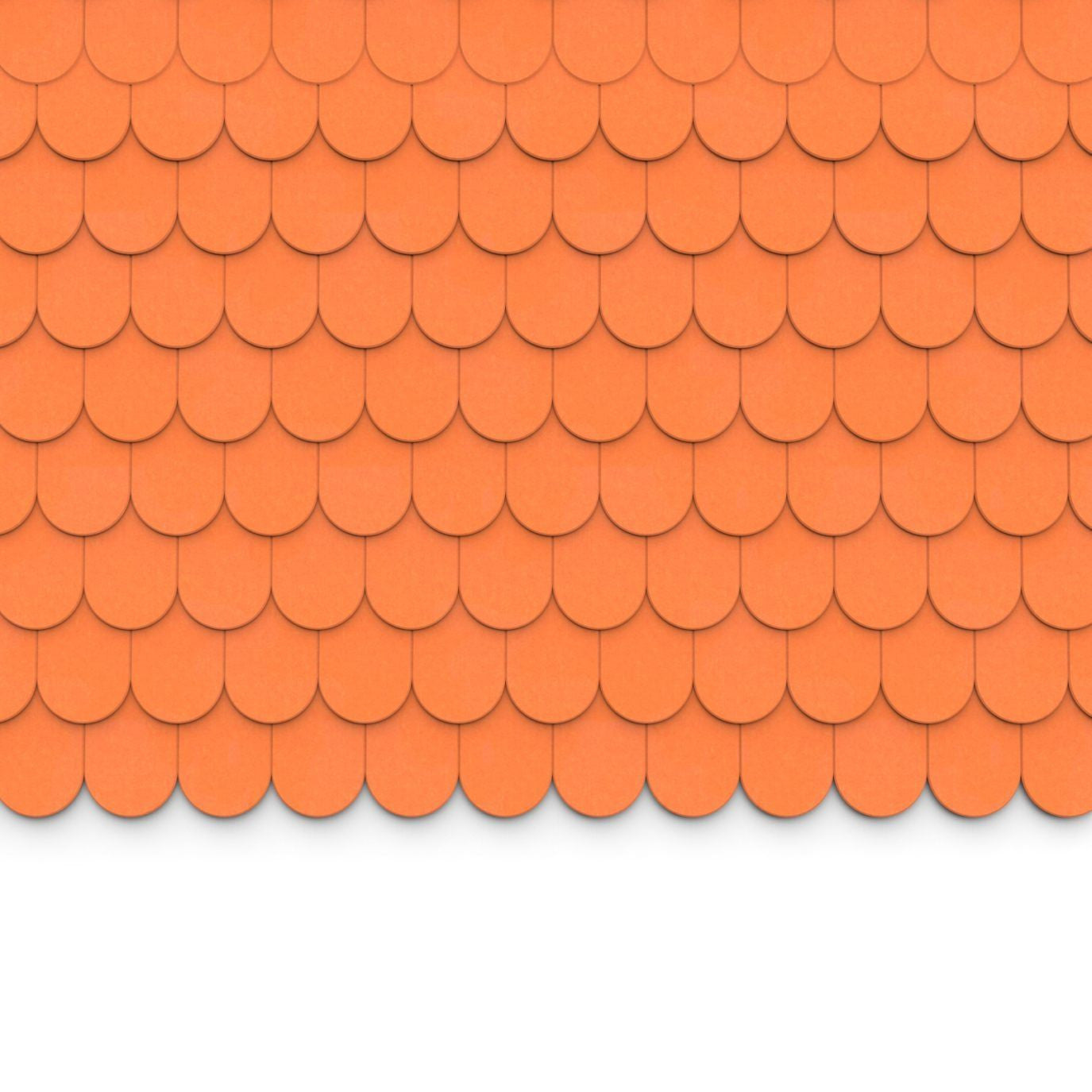 100% Recycled PET Felt ''Round'' Acoustic Wall Shingle Orange | Plastock