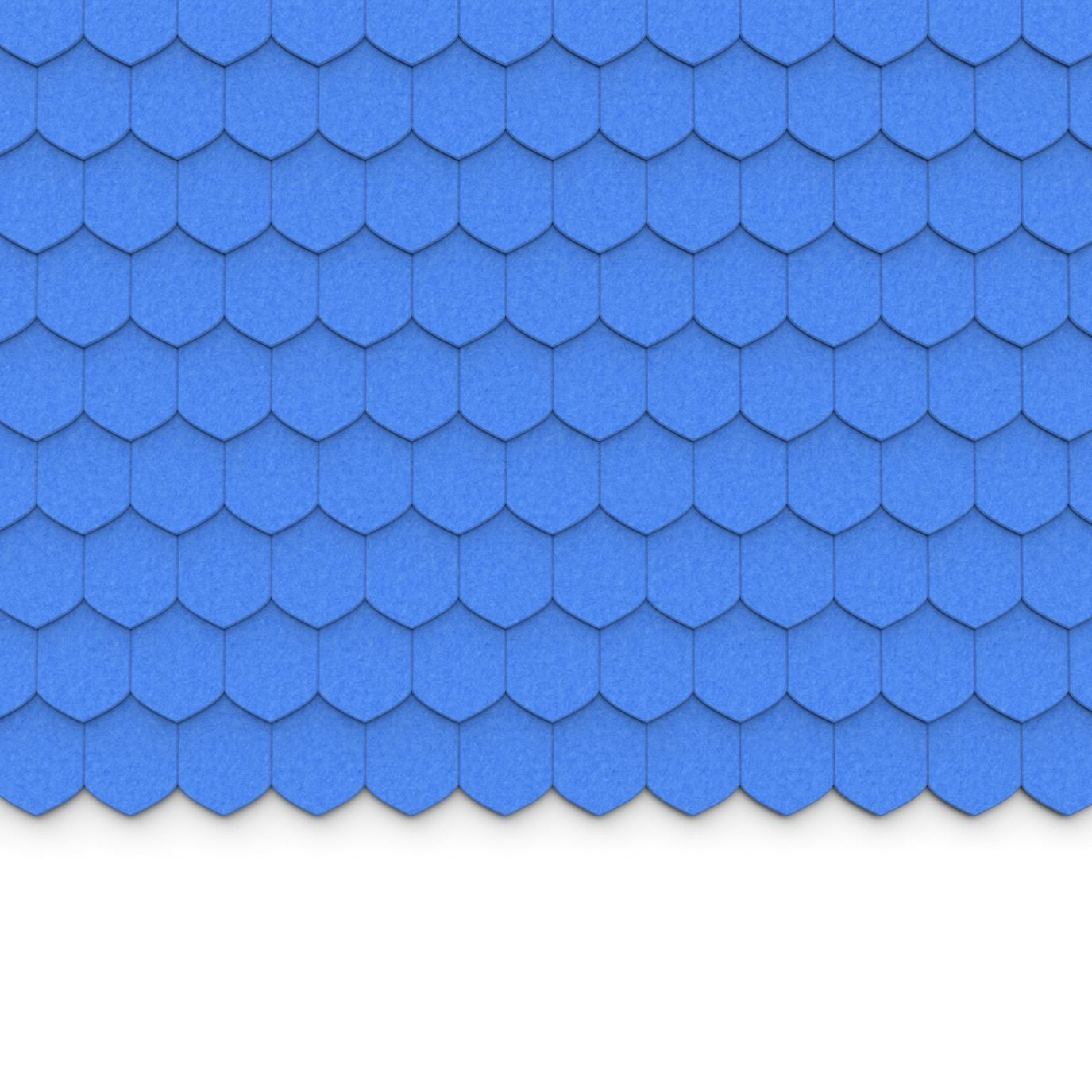 100% Recycled PET Felt ''Tip'' Acoustic Wall Shingle Blue | Plastock