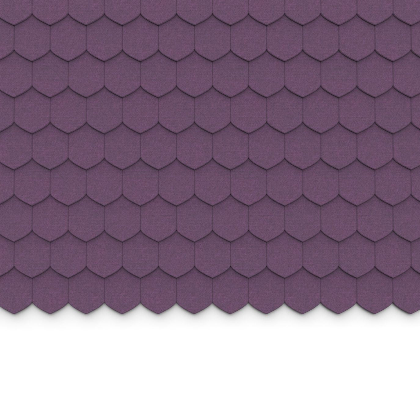 100% Recycled PET Felt ''Tip'' Acoustic Wall Shingle Grape | Plastock