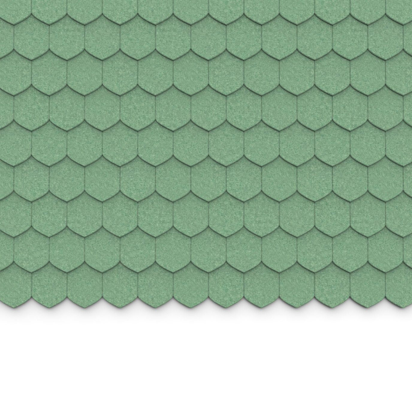100% Recycled PET Felt ''Tip'' Acoustic Wall Shingle Green | Plastock