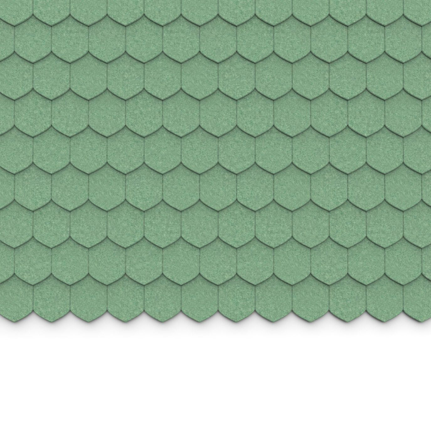 100% Recycled PET Felt ''Tip'' Acoustic Wall Shingle Green | Plastock