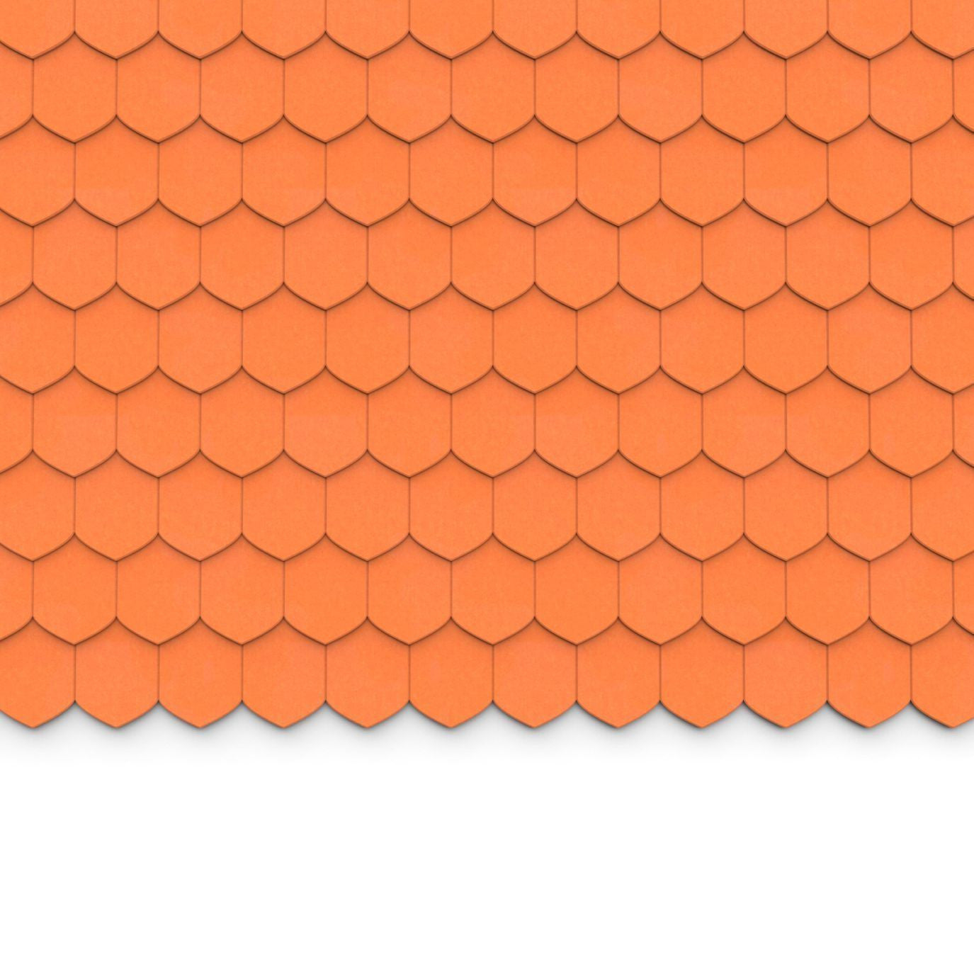 100% Recycled PET Felt ''Tip'' Acoustic Wall Shingle Orange | Plastock