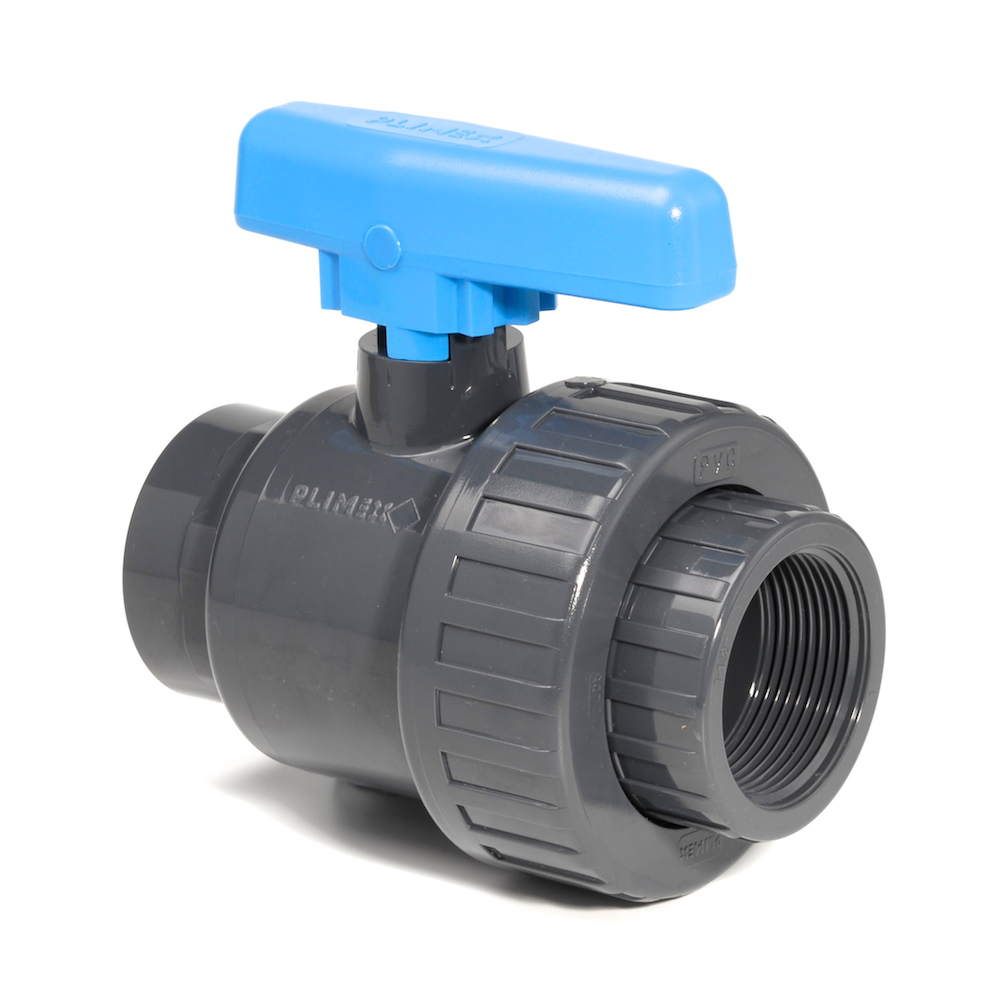 PVCu Ball Valve Single Union BSP Threaded Sockets EPDM Seals (Economy) | Plastock