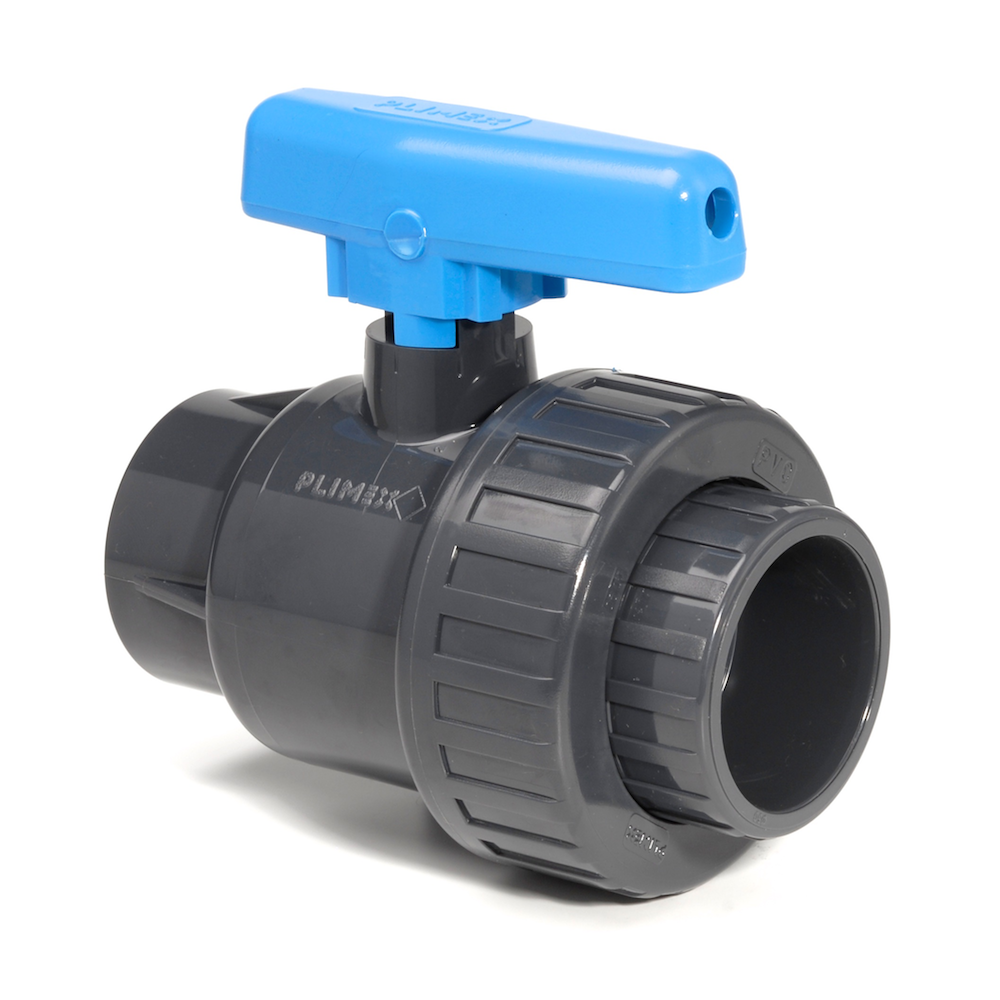 PVCu Ball Valve Single Union Plain Metric Sockets EPDM Seals (Economy) | Plastock