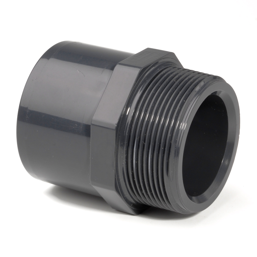 PVCu Adaptor Plain-BSP Male Thread Adaptor Inch Fitting | Plastock