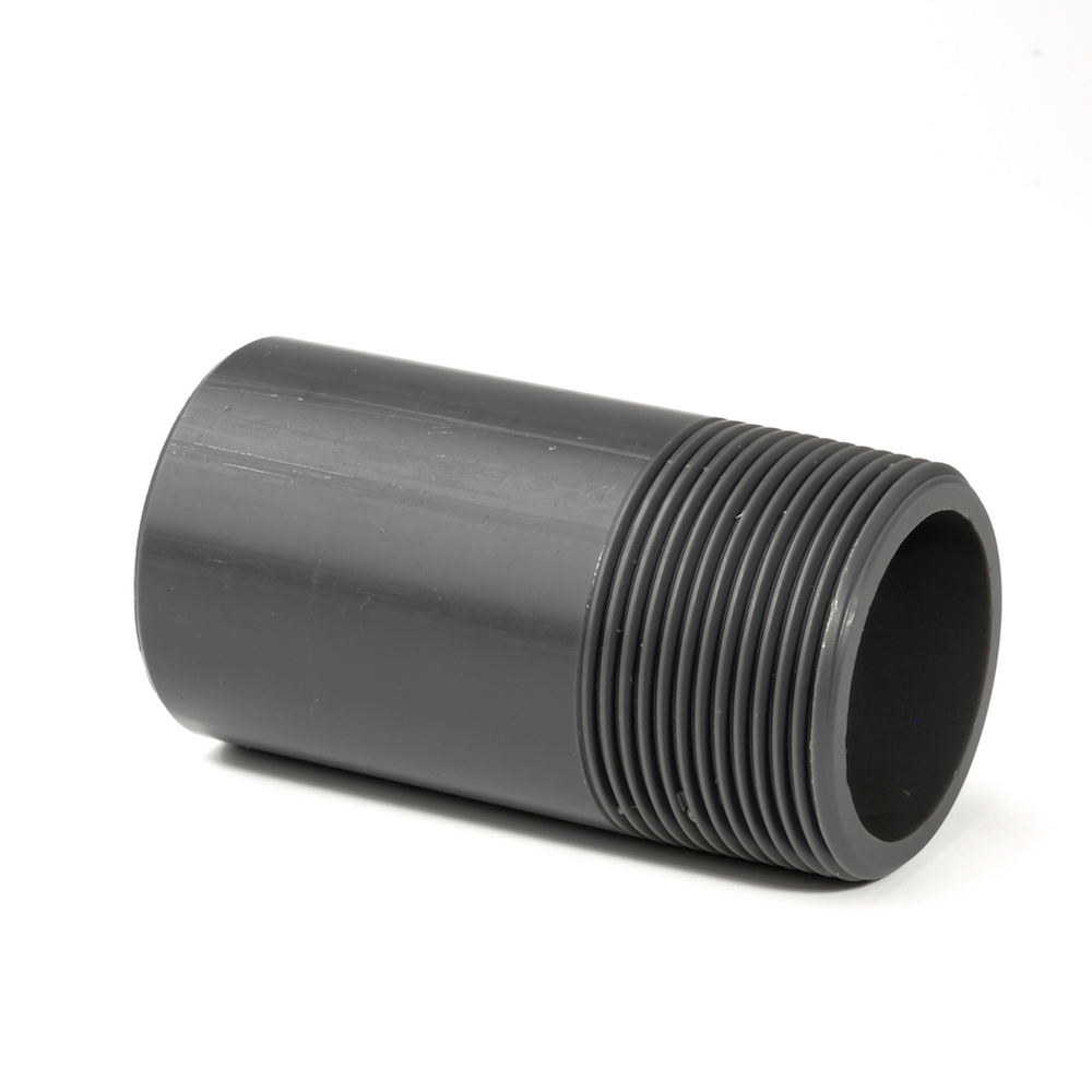PVCu Barrel Nipple Plain-BSP Male Thread Adaptor Inch Fitting | Plastock