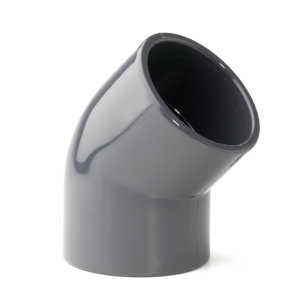 PVCu Elbow 45° Plain Metric Fitting | Plastock