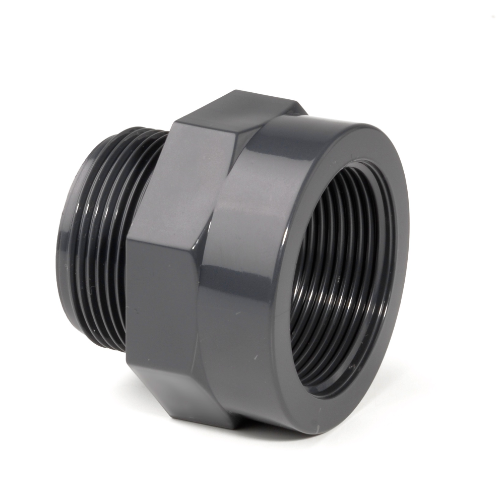 PVCu Adaptor Piece BSP Male-Female Threaded Inch Fitting | Plastock