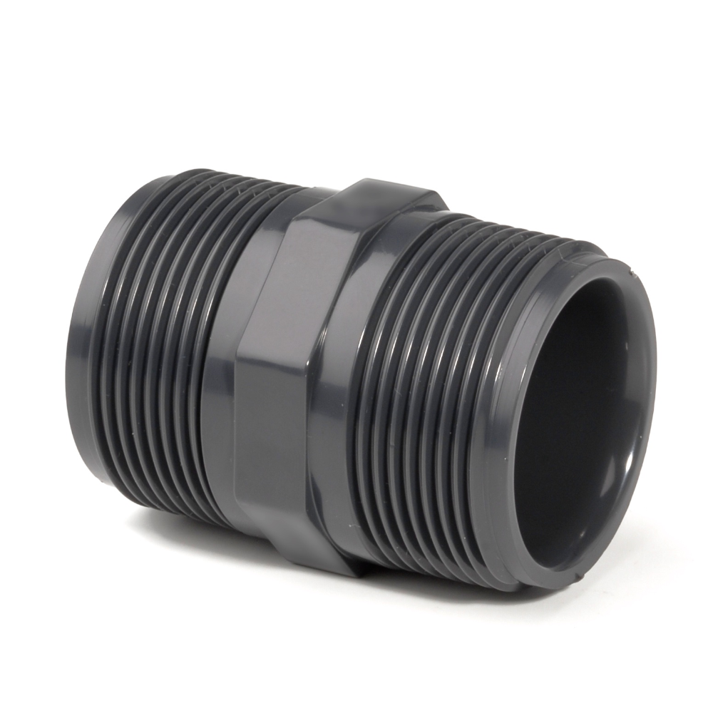 PVCu Hexagon Nipple BSP Male Threaded Inch Fitting | Plastock