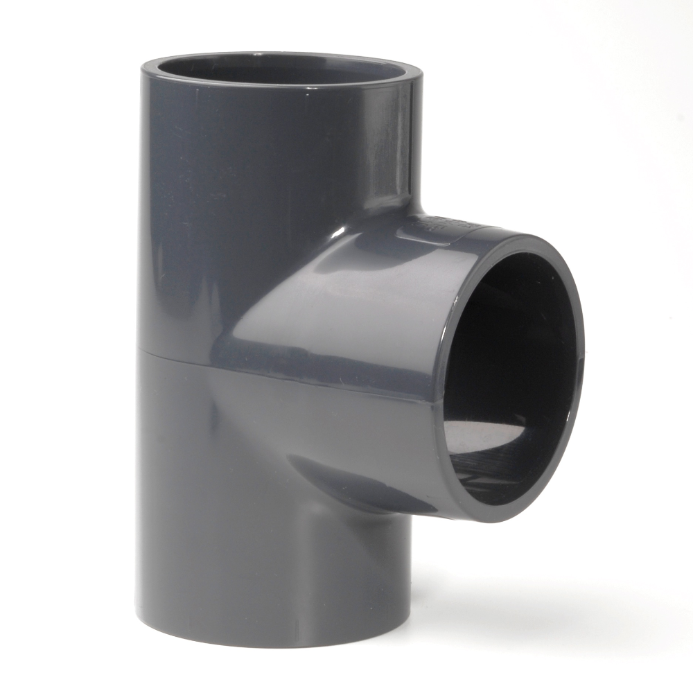 PVCu Tee 90° Plain Metric Fitting | Plastock