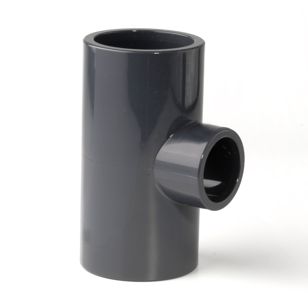 PVCu Reducing Tee Plain Metric Fitting | Plastock