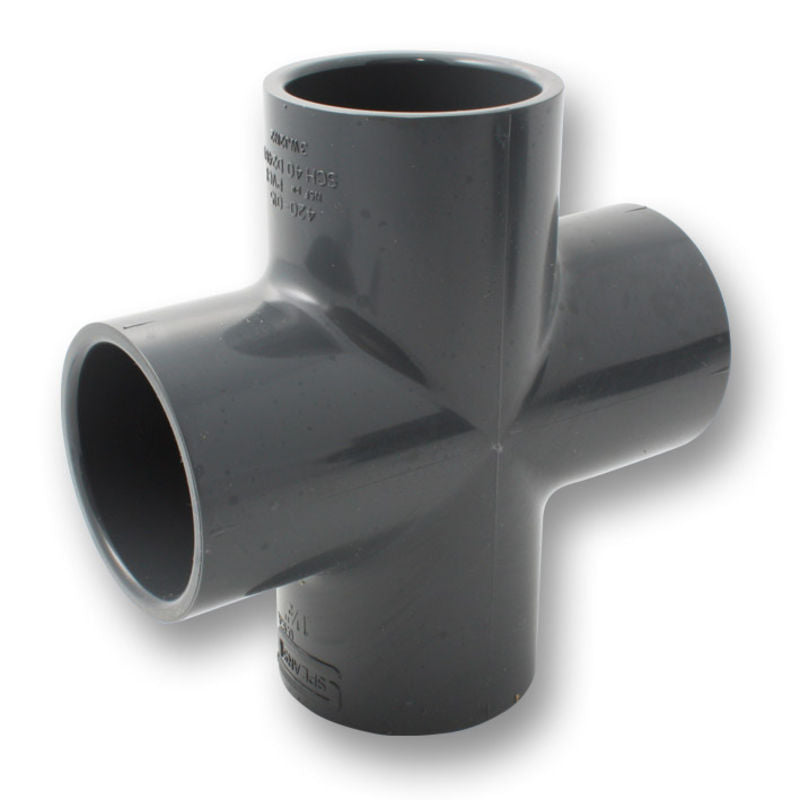 PVCu Cross Plain Metric Fitting | Plastock